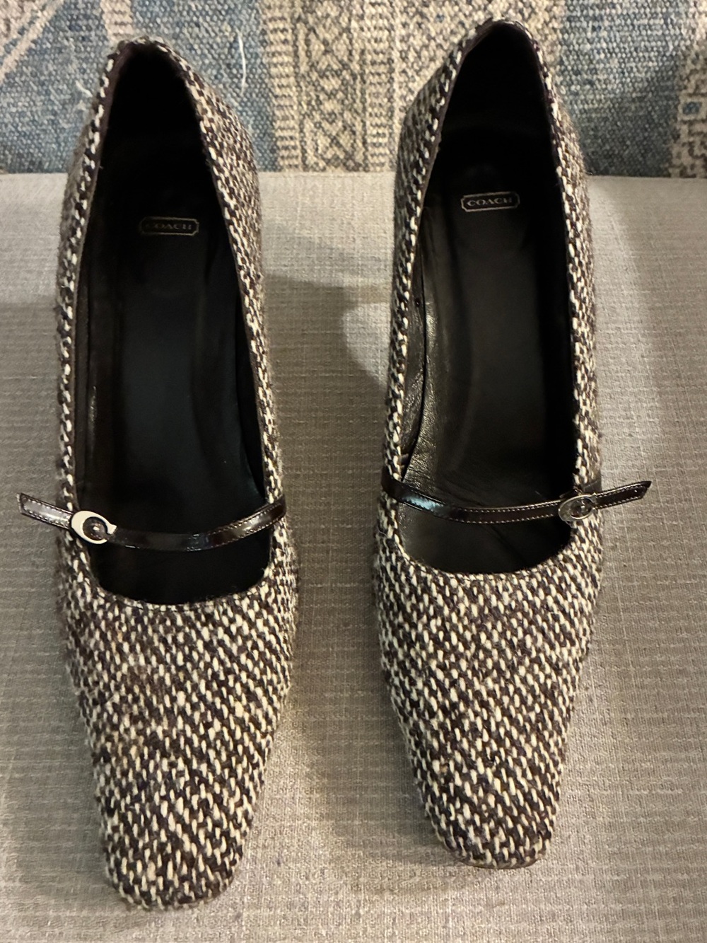 Vintage y2k Coach Tweed Mary Jane Pumps size 8.5 - Picture 2 of 7